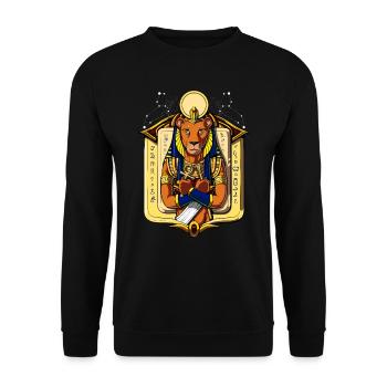 Sekhmet Egyptian Goddess Lioness Bastet Mythology - Unisex Sweatshirt - black - Front - Alina (178cm) & Michal (187cm)
