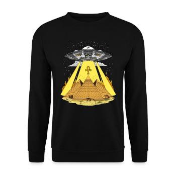 Alien Abduction Pyramides Egyptiennes OVNI Anunnaki - Sweat-shirt Unisexe - noir - Devant - Alina (178cm) & Michal (187cm)