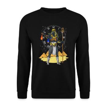 Anubis ägyptischer Gott Wolf Ancient Mythology - Unisex Pullover - Schwarz - Vorne - Alina (178cm) & Michal (187cm)