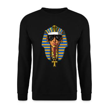 Egyptian Pharaoh Tutankhamon King Tut Gangster - Unisex Sweatshirt - black - Front - Alina (178cm) & Michal (187cm)