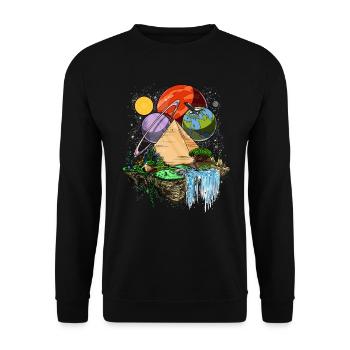 Egyptian Pyramids Space Aliens Ancient Conspiracy - Unisex Sweatshirt - black - Front - Alina (178cm) & Michal (187cm)