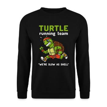 Tortue Running Team Cardio Entraînement - Sweat-shirt Unisexe - noir - Devant - Alina (178cm) & Michal (187cm)