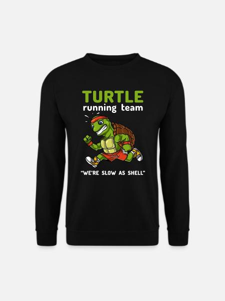 Schildkröte, die Team Cardio Workout laufen lässt - Unisex Pullover - Schwarz