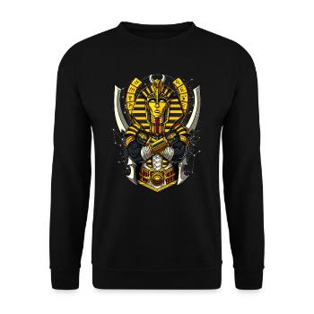 Egyptian Pharaoh Tutankhamun Ancient Anunnaki King - Unisex Sweatshirt - black - Front - Alina (178cm) & Michal (187cm)