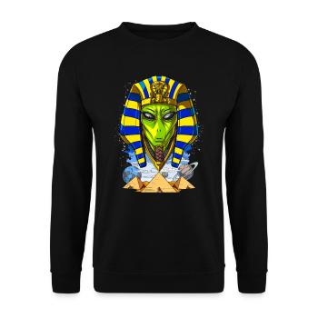 Alien Egypt Pharaoh Tutankhamun Ancient Anunnaki - Unisex Sweatshirt - black - Front - Alina (178cm) & Michal (187cm)