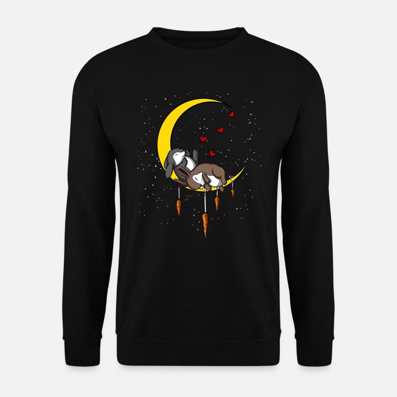 Lapins mignons sur la lune - Sweat-shirt Unisexe - noir