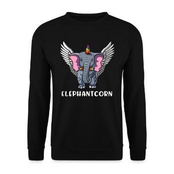 Elephantcorn Elephant Unicorn - Unisex Sweatshirt - black - Front - Alina (178cm) & Michal (187cm)