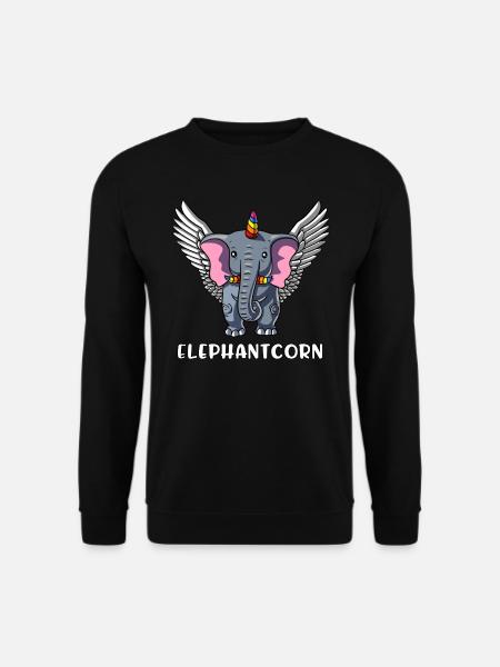 Elephantcorn Elephant Unicorn - Unisex Pullover - Schwarz