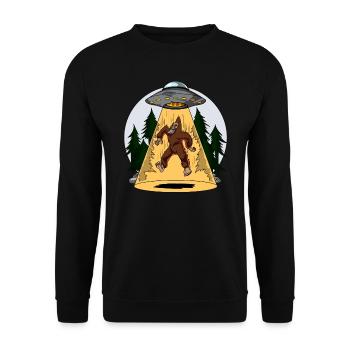 Bigfoot Alien Abduction Fantasy UFO - Unisex Sweatshirt - black - Front - Alina (178cm) & Michal (187cm)