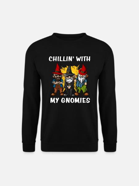 Chillin mit meinen Gnomies Fantasy Garden Gnomes - Unisex Pullover - Schwarz