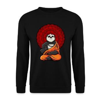 Panda Bear Zen Yoga Meditation Buddha - Unisex Sweatshirt - black - Front - Alina (178cm) & Michal (187cm)