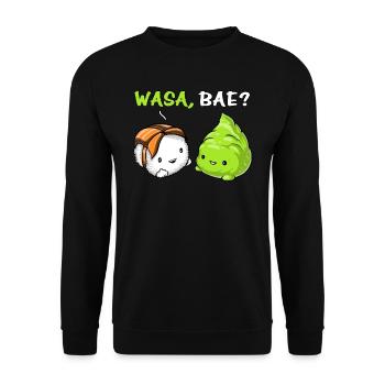 Sushi Wasabi mignon Couple Wasa Bae - Sweat-shirt Unisexe - noir - Devant - Alina (178cm) & Michal (187cm)