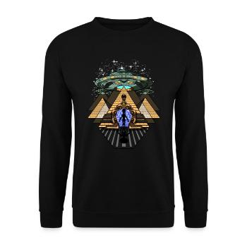 Alien Abduction Pyramides égyptiennes Anunnaki - Sweat-shirt Unisexe - noir - Devant - Alina (178cm) & Michal (187cm)
