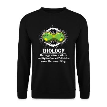 Biology Science Multiplication Funny School Joke - Unisex Sweatshirt - black - Front - Alina (178cm) & Michal (187cm)