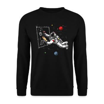 Astronaute de l'espace Artiste peintre Cosmic Galaxy - Sweat-shirt Unisexe - noir - Devant - Alina (178cm) & Michal (187cm)