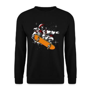 Astronaute de l'espace Skateboard Cosmic Galaxy Skater - Sweat-shirt Unisexe - noir - Devant - Alina (178cm) & Michal (187cm)