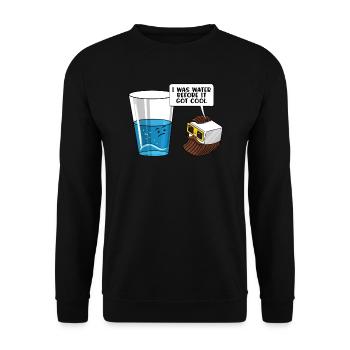 Drôle Physique Science Eau Blague Glace - Sweat-shirt Unisexe - noir - Devant - Alina (178cm) & Michal (187cm)