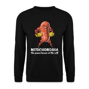 Biology Science Funny Mitochondria School Joke - Unisex Sweatshirt - black - Front - Alina (178cm) & Michal (187cm)