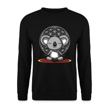 Cute Koala Bear Zen Yoga Meditation - Unisex Sweatshirt - black - Front - Alina (178cm) & Michal (187cm)