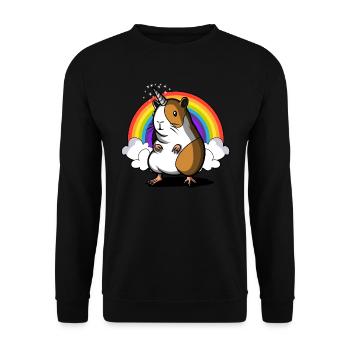 Cavian Magique Licorne Cochon d'Inde Pet - Sweat-shirt Unisexe - noir - Devant - Alina (178cm) & Michal (187cm)