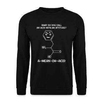 Wissenschaft Chemie Säureeinstellung A-Mean-Oh-Acid - Unisex Pullover - Schwarz - Vorne - Alina (178cm) & Michal (187cm)