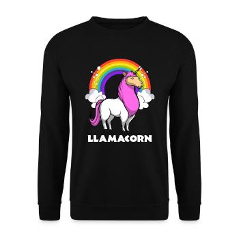 Llamacorn Unicorn Llama Alpaca Magical Animal - Unisex Sweatshirt - black - Front - Alina (178cm) & Michal (187cm)