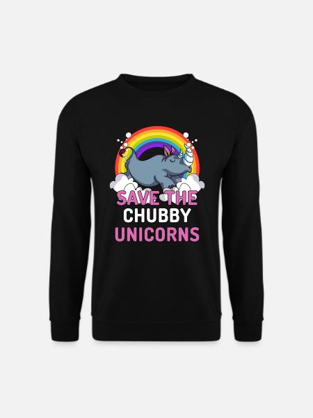 Gem The Chubby Unicorns Rhino Magical Rainbow - Unisex sweater - sort