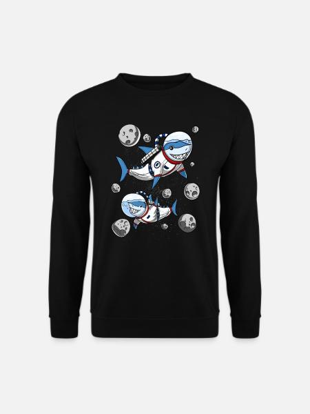 Requin astronaute espace cosmique galaxie - Sweat-shirt Unisexe - noir