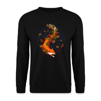Watercolor Fox Animal Flower Of Life - Unisex Sweatshirt - black - Front - Alina (178cm) & Michal (187cm)