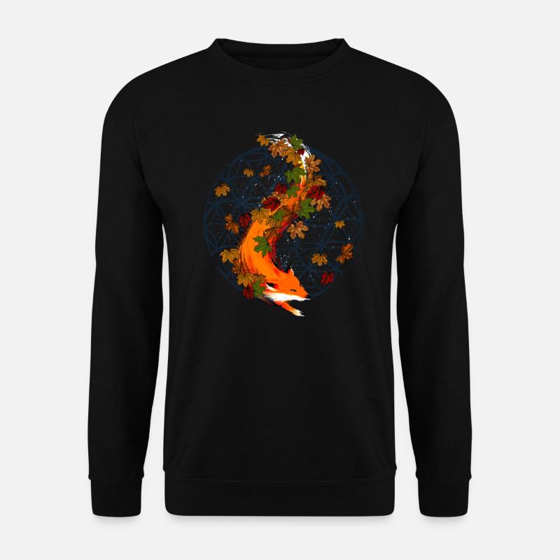 Aquarell-Fox-Tierblume des Lebens - Unisex Pullover - Schwarz