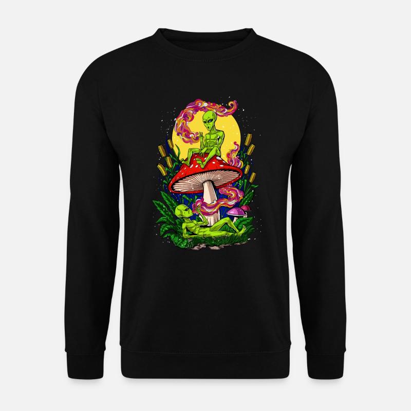 Aliens Magic Mushrooms Psychedelic Shrooms - Unisex Sweatshirt - black