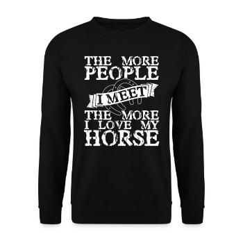 Horse love - funny horse saying - Unisex Sweatshirt - black - Front - Alina (178cm) & Michal (187cm)