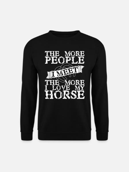 Pferdeliebe -Lustiger Pferdespruch - Unisex Pullover - Schwarz