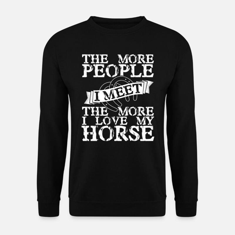 Pferdeliebe -Lustiger Pferdespruch - Unisex Pullover - Schwarz