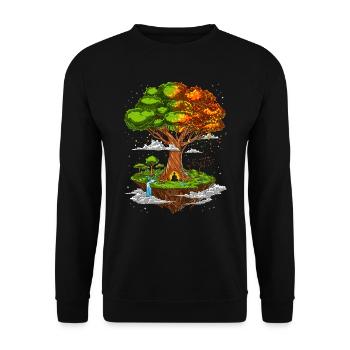 Tree Of Life Yoga Meditation - Unisex Sweatshirt - black - Front - Alina (178cm) & Michal (187cm)