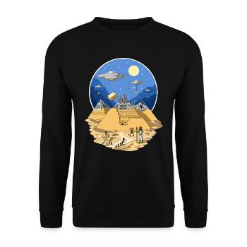 Ägyptische Pyramiden der UFO-Ausländer - Unisex Pullover - Schwarz - Vorne - Alina (178cm) & Michal (187cm)