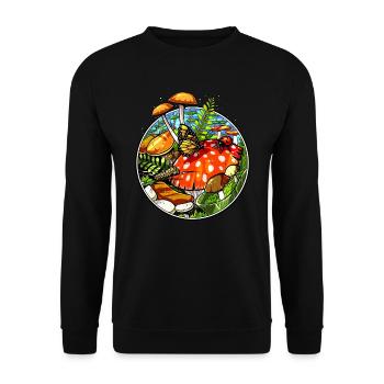 Champignons Magiques Champignons - Sweat-shirt Unisexe - noir - Devant - Alina (178cm) & Michal (187cm)