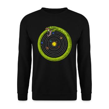 Solar System Ouroboros Snake - Unisex Sweatshirt - black - Front - Alina (178cm) & Michal (187cm)