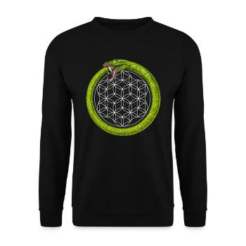 Fleur de vie Ouroboros Serpent - Sweat-shirt Unisexe - noir - Devant - Alina (178cm) & Michal (187cm)