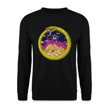 Pyramides Egyptiennes Ouroboros Serpent - Sweat-shirt Unisexe - noir - Devant - Alina (178cm) & Michal (187cm)
