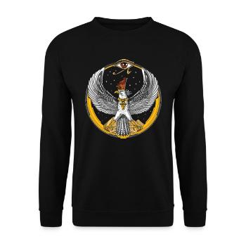 Horus Ancient Egyptian Falcon God - Unisex Sweatshirt - black - Front - Alina (178cm) & Michal (187cm)