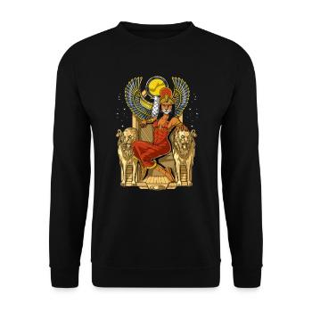 Sekhmet Déesse égyptienne Lionne - Sweat-shirt Unisexe - noir - Devant - Alina (178cm) & Michal (187cm)