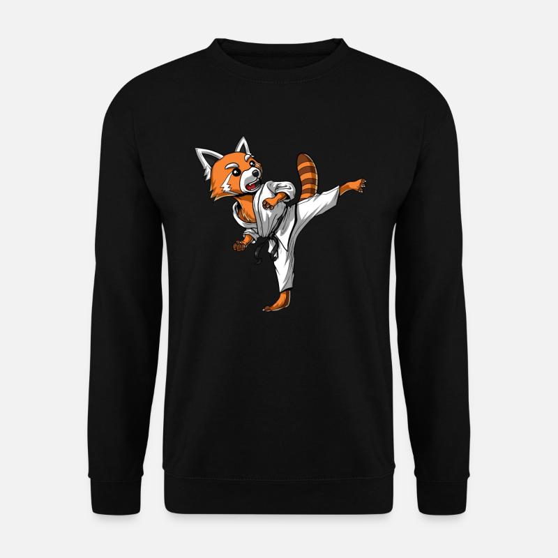 Roter Panda Bär Karate Ninja - Unisex Pullover - Schwarz