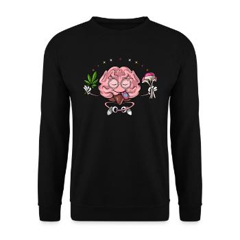 Brain Psychedelic Trip - Unisex Sweatshirt - black - Front - Alina (178cm) & Michal (187cm)