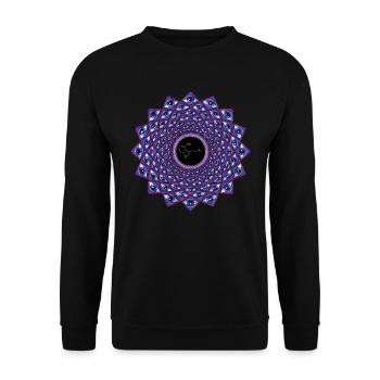 Psychedelischer DMT-Molekül-Trip - Unisex Pullover - Schwarz - Vorne - Alina (178cm) & Michal (187cm)