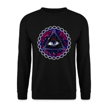 DMT Psychedelic Sacred Geometry - Unisex Pullover - Schwarz - Vorne - Alina (178cm) & Michal (187cm)