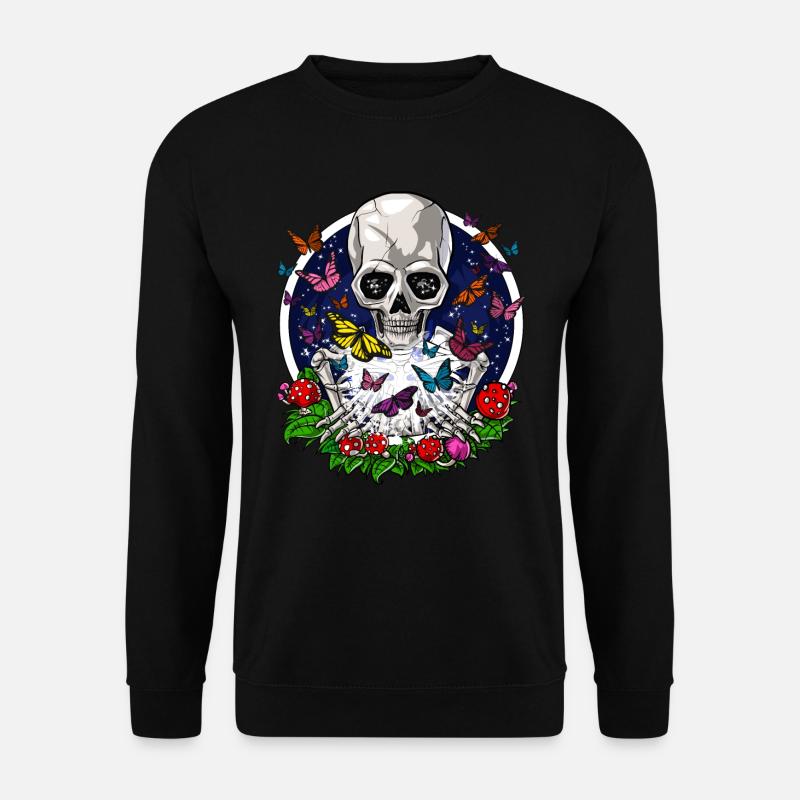 Squelette de papillons psychédéliques - Sweat-shirt Unisexe - noir