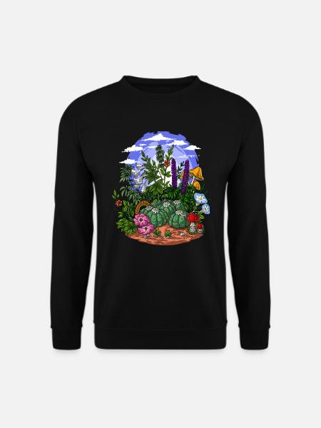 Psychedelischer Naturgarten - Unisex Pullover - Schwarz
