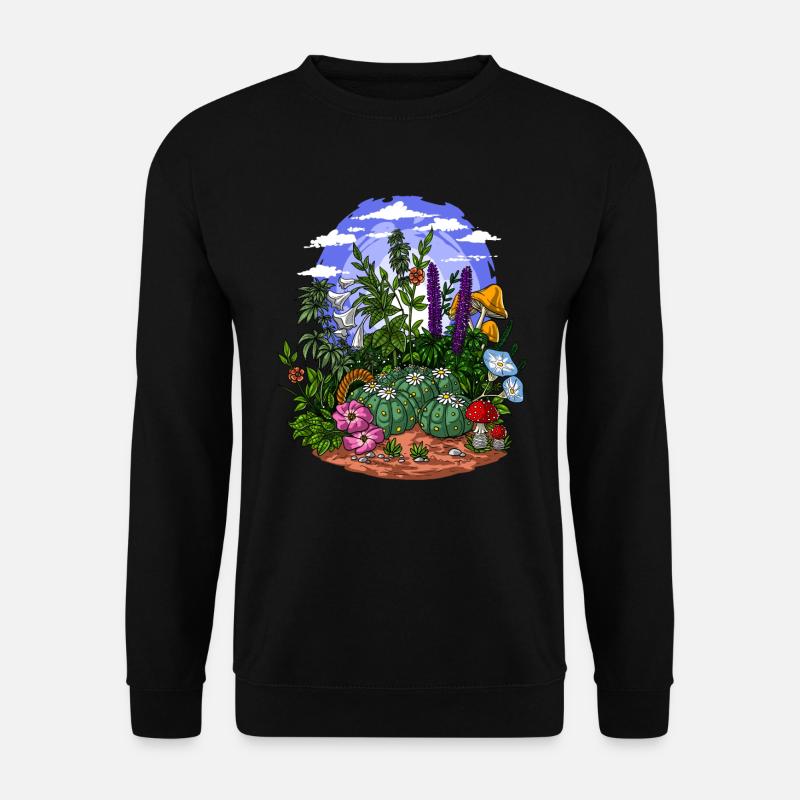 Psychedelischer Naturgarten - Unisex Pullover - Schwarz