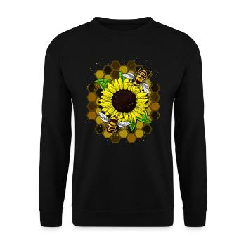 Hippie des abeilles de tournesol - Sweat-shirt Unisexe - noir - Devant - Alina (178cm) & Michal (187cm)